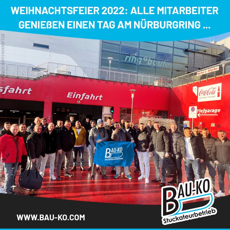 Weihnachtsfeier 2022: alle Mitarbeiter genießen einen Tag am Nürburgring ...